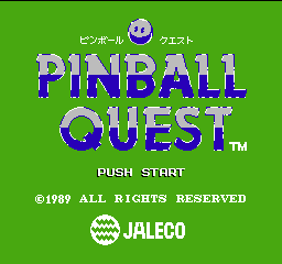 Pinball Quest title screen for NES